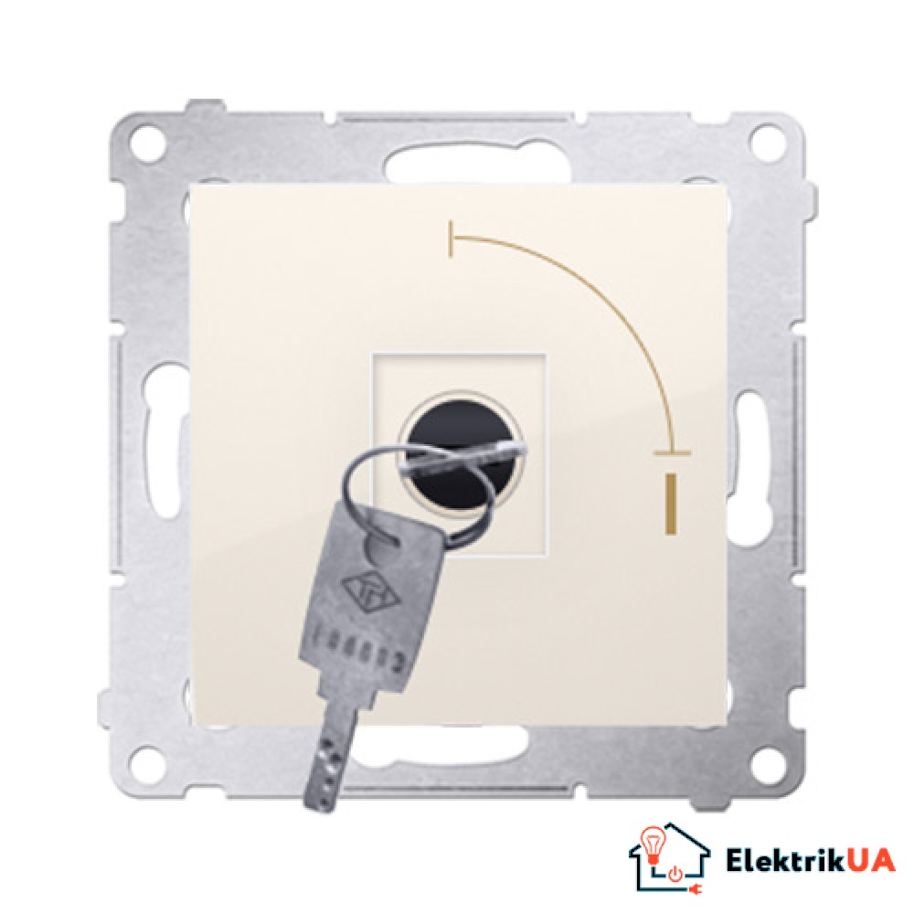 Вимикач з ключем (тимчасовий) на два положення Simon Premium Крем (DP1K.01/41)